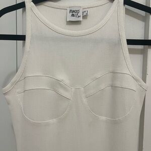 Princess Polly white ribbed dress